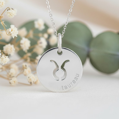 Pendentif Signe Astrologique Taureau, Argent RH - Emanessence