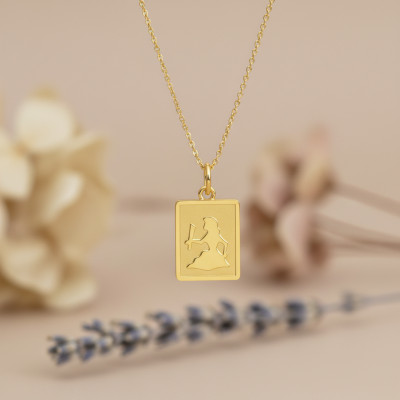 Pendentif zodiaque vierge, Or jaune 750 - Emanessence