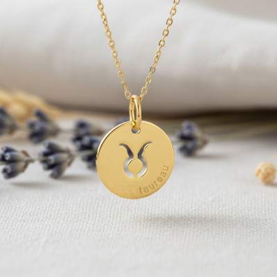 Pendentif Signe Astrologique Taureau, Or jaune 750 - Emanessence