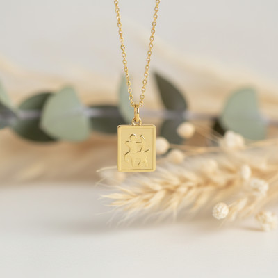 Pendentif zodiaque sagittaire, Or jaune 750, 14x11mm - Emanessence