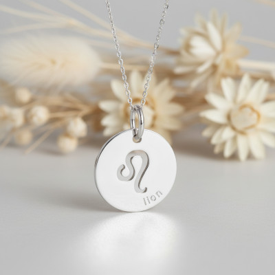 Pendentif Signe Astrologique Lion, Argent RH - Emanessence