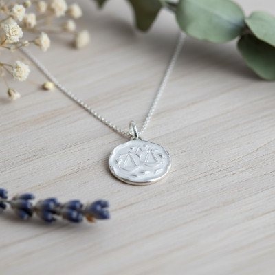Pendentif Signe Astrologique Balance, Argent - Emanessence