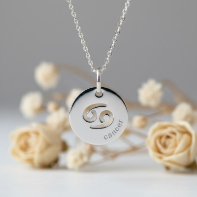 Pendentif Signe Astrologique Cancer, Argent RH - Emanessence
