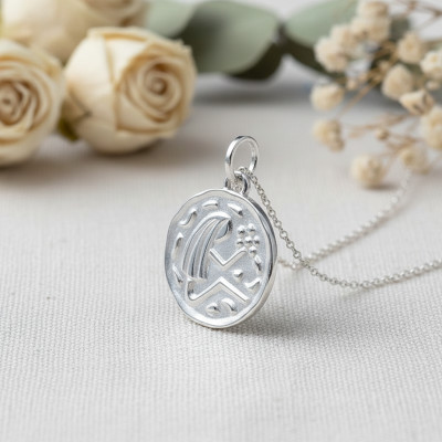 Pendentif Signe Astrologique Vierge, Argent - Emanessence