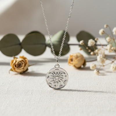 Pendentif Signe Astrologique Lion, Argent - Emanessence
