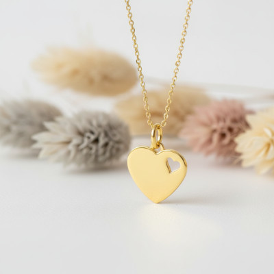 Pendentif coeur ajouré, Or jaune - Emanessence