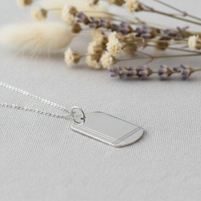 Pendentif Plaque Tonneau, Argent - Emanessence