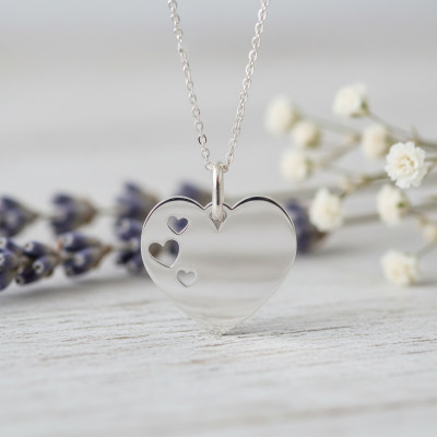 Pendentif Ajouré Coeur, Or blanc 750 - Lucas Lucor