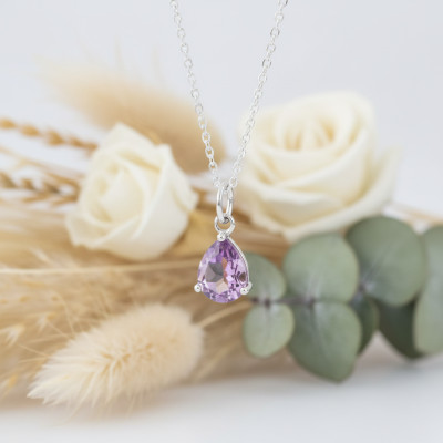 Pendentif améthyste , Or blanc 750 - Emanessence