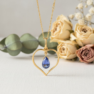 Pendentif Coeur & Tanzanite, Or jaune 750 - Vandona
