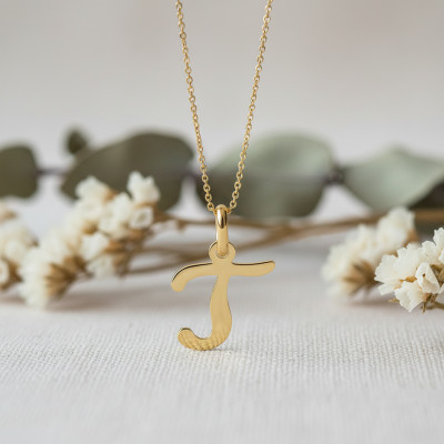 Pendentif lettre T, Or jaune 750 - Argyor