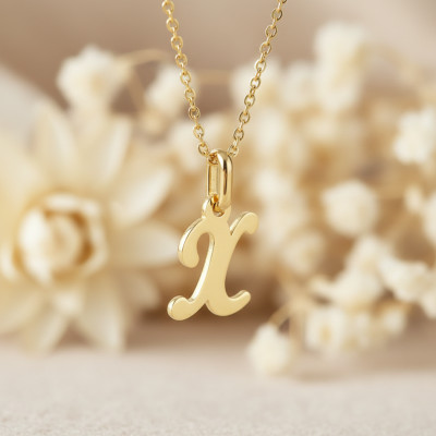 Pendentif lettre X, Or jaune 750 - Argyor