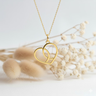 Pendentif Coeur Entrelacé, Or jaune 750 - Emanessence