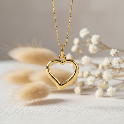 Pendentif mini coeur ajouré, Or jaune - Emanessence