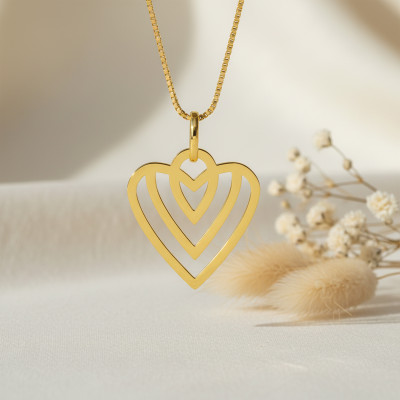 Pendentif Coeur Ajouré, Or jaune 750, 18x17mm - Emanessence