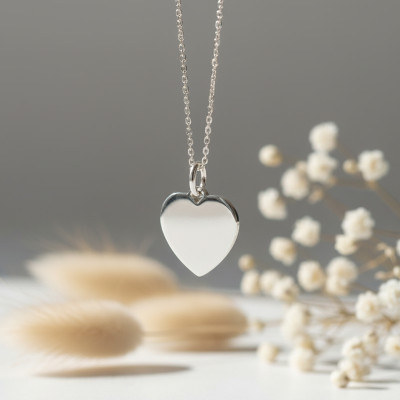 Pendentif coeur, Or blanc - Emanessence