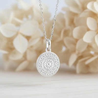 Médaille Rosace Notre Dame de Paris, Argent 925, 22 mm - Lumiosa