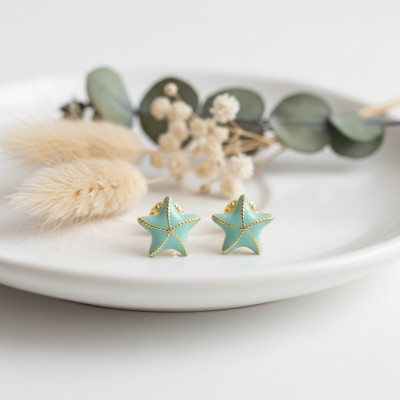 Boucles d'oreilles Etoiles de Mer, Plaqué Or Jaune - Bambins