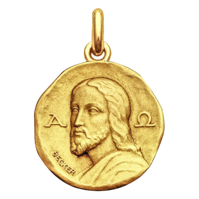 Médaille Christ Catacombes, Or jaune 750, 15 à 25mm - Becker
