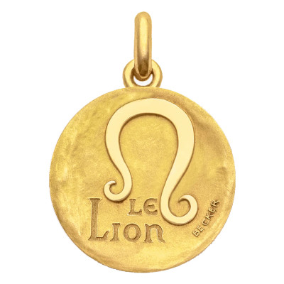 Médaille Signe Astrologique Lion, Or jaune 75, 15 à 22mm - Becker