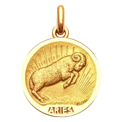 Médaille signe du zodiaque bélier, Or jaune 750, 15 à 22mm - Becker