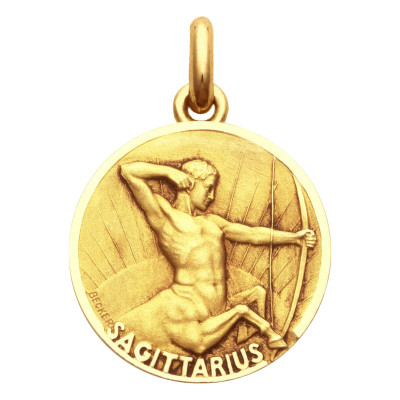 Médaille signe du zodiaque sagittaire, Or jaune 750, 15 à 22mm - Becker