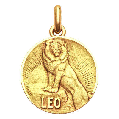 Médaille signe du zodiaque lion, Or jaune 750, 15 à 22mm - Becker