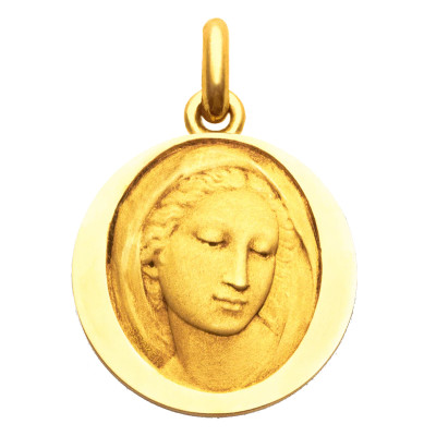 Médaille Vierge Florentine, Or jaune 750, 15mm - Becker