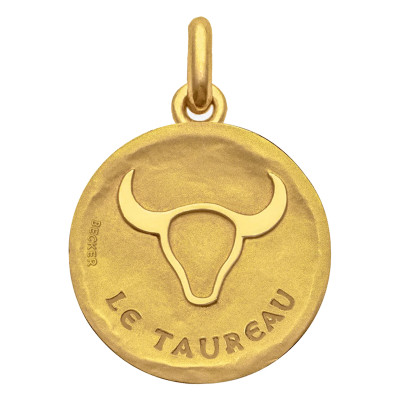 Médaille Signe Astrologique Taureau, Or jaune 750, 15 à 22mm - Becker