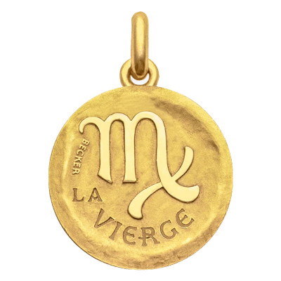 Médaille Signe Astrologique Vierge, Or jaune 750, 15 à 22mm - Becker