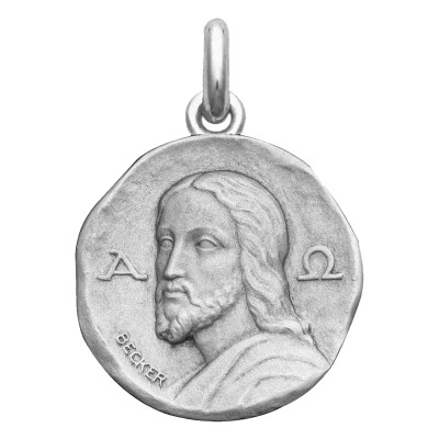 Médaille Christ Catacombes, Or Blanc 750, 15 à 22mm - Becker