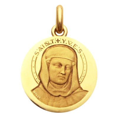 Médaille Saint Yves, Or Jaune 750, 15 à 20 mm - Becker