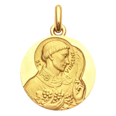 Médaille Saint Vincent, Or Jaune 750, 15 à 20 mm - Becker