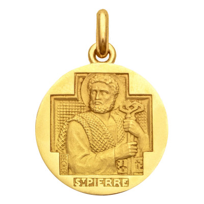 Médaille Saint Pierre, Or Jaune 750, 15 à 20 mm - Becker