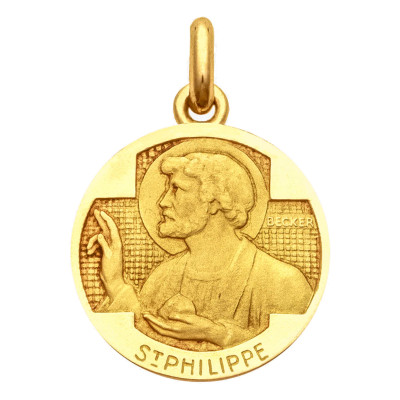 Médaille Saint Philippe, Or Jaune 750, 15 à 20 mm - Becker