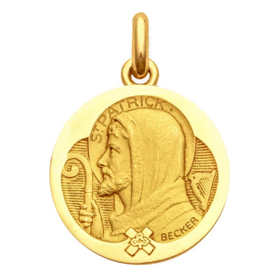 Médaille Saint Patrick, Or Jaune 750, 15 à 20 mm - Becker