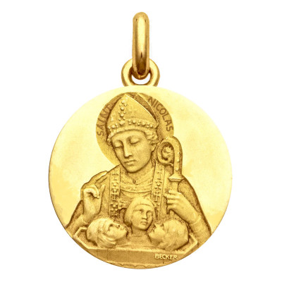 Médaille Saint Nicolas, Or Jaune 750, 15 à 20 mm - Becker