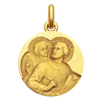 Médaille Saint Matthieu, Or Jaune 750, 15 à 20 mm - Becker