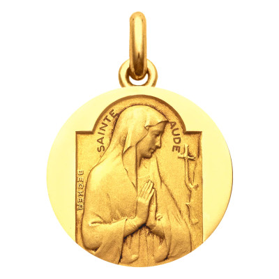 Médaille Sainte Aude, Or Jaune 750, 15 mm à 20 mm - Becker