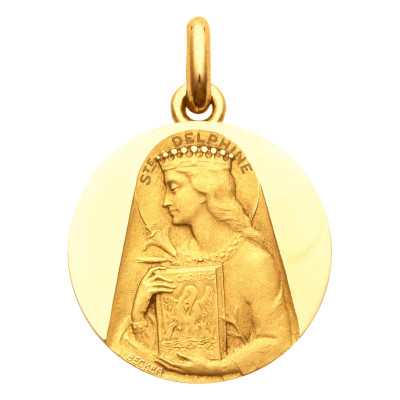 Médaille Sainte Delphine, Or Jaune 750, 15 à 20 mm - Becker