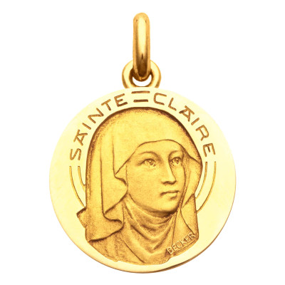 Médaille Sainte Claire, Or Jaune 750, 15 à 20 mm - Becker