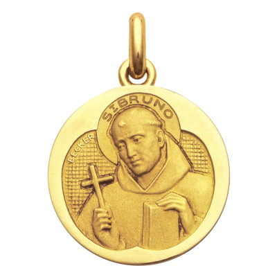 Médaille Saint Bruno, Or Jaune 750, 15 à 20 mm - Becker