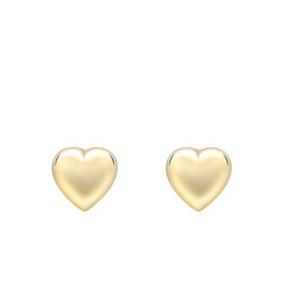 Boucles d'oreilles Coeurs, Or Jaune 375, 4x4mm - Bambins