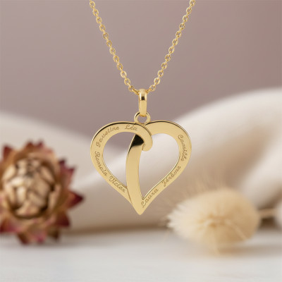 Pendentif Coeur Ajouré Personnalisable, Plaqué Or Jaune - Lumiosa