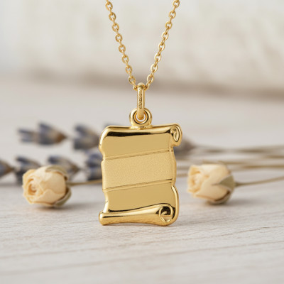 Pendentif parchemin, Or jaune semi-mate - Argyor