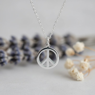 Médaille Peace And Love, Or blanc 750, 17mm - Argyor