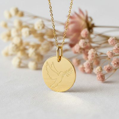 Médaille Colombe, Or jaune, 16mm - Lucas Lucor