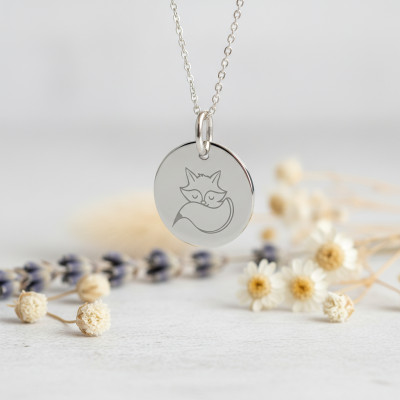 Médaille Renard, Or Blanc, 16mm - Lucas Lucor