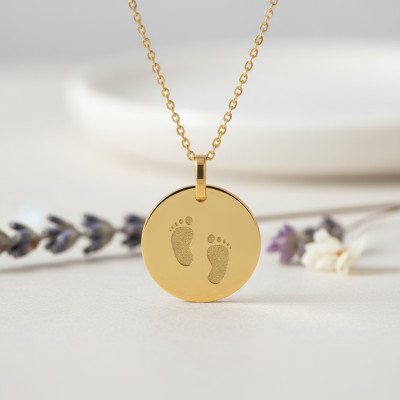 Médaille Pieds d'Enfant, Or jaune, 15mm - Lucas Lucor