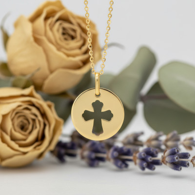 Médaille Croix ajourée, Or jaune 750, 15 à 20mm - Lucas Lucor